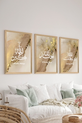 3 Parça Çerçeve Görünümlü Mdf Tablo Seti - ARTSYCLLCT1