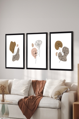 3 Parça Çerçeve Görünümlü Mdf Tablo Seti - ARTSYCLLCT16