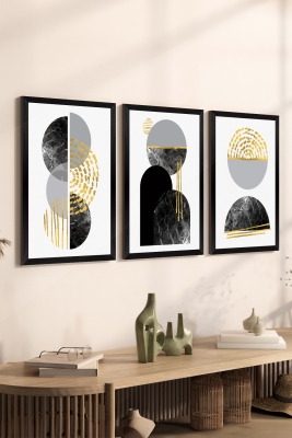 3 Parça Çerçeve Görünümlü Mdf Tablo Seti - ARTSYCLLCT17