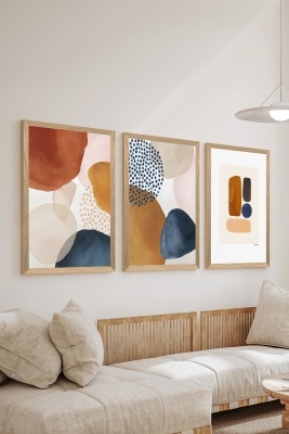 3 Parça Çerçeve Görünümlü Mdf Tablo Seti - ARTSYCLLCT2