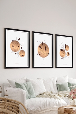 3 Parça Çerçeve Görünümlü Mdf Tablo Seti - ARTSYCLLCT23