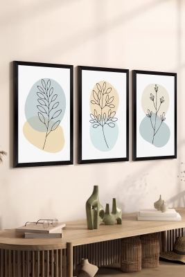 3 Parça Çerçeve Görünümlü Mdf Tablo Seti - ARTSYCLLCT25