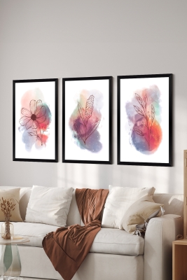 3 Parça Çerçeve Görünümlü Mdf Tablo Seti - ARTSYCLLCT28