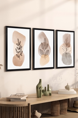 3 Parça Çerçeve Görünümlü Mdf Tablo Seti - ARTSYCLLCT29