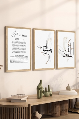 3 Parça Çerçeve Görünümlü Mdf Tablo Seti - ARTSYCLLCT3