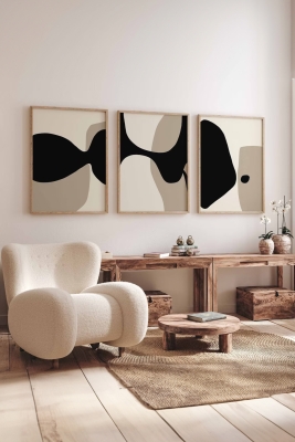 3 Parça Çerçeve Görünümlü Mdf Tablo Seti - ARTSYCLLCT35