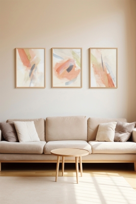 3 Parça Çerçeve Görünümlü Mdf Tablo Seti - ARTSYCLLCT36