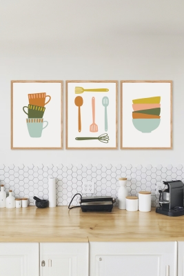 3 Parça Çerçeve Görünümlü Mdf Tablo Seti - ARTSYCLLCT39