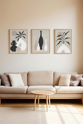 3 Parça Çerçeve Görünümlü Mdf Tablo Seti - ARTSYCLLCT40