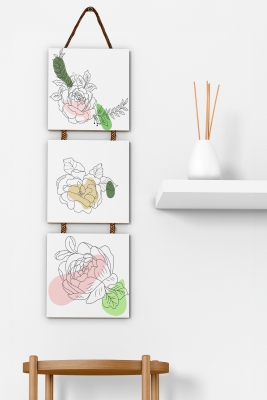 3'lü Halat Askılı Mdf Tablo Seti - ARTHALAT-5