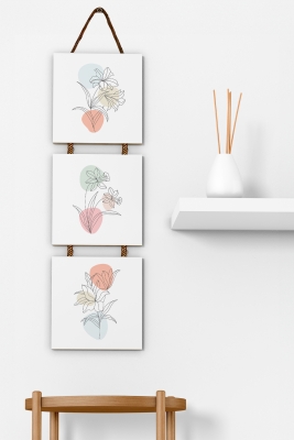 3'lü Halat Askılı Mdf Tablo Seti - ARTHALAT-6