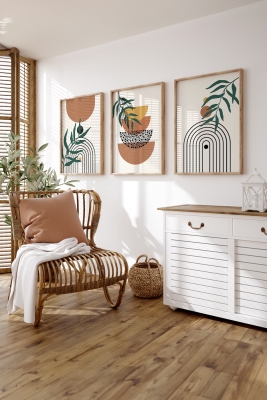 Gerçek Ahşap Çerçeveli 3 Parça 3D Poster Tablo Seti - 3DARTSOHOSET130