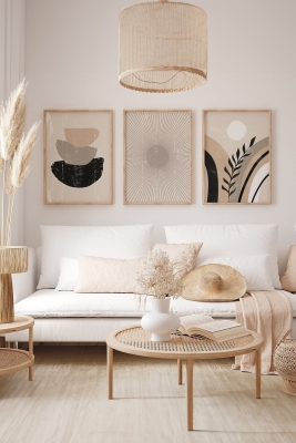 Gerçek Ahşap Çerçeveli 3 Parça 3D Poster Tablo Seti - 3DARTSOHOSET131