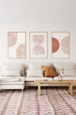 Gerçek Ahşap Çerçeveli 3 Parça 3D Poster Tablo Seti - 3DARTSOHOSET20