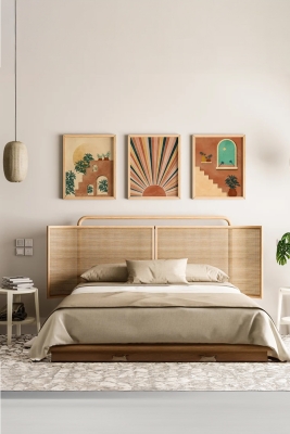 Gerçek Ahşap Çerçeveli 3 Parça 3D Poster Tablo Seti - 3DARTSOHOSET25