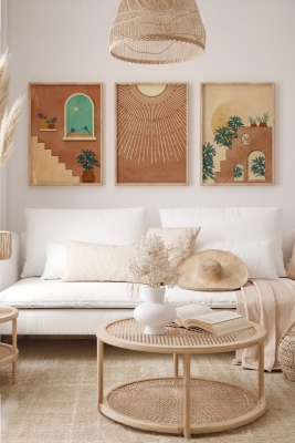 Gerçek Ahşap Çerçeveli 3 Parça 3D Poster Tablo Seti - 3DARTSOHOSET27