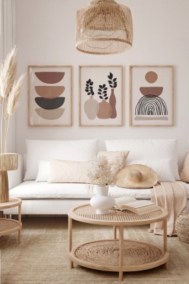 Gerçek Ahşap Çerçeveli 3 Parça 3D Poster Tablo Seti - 3DARTSOHOSET30