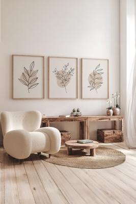 Gerçek Ahşap Çerçeveli 3 Parça 3D Poster Tablo Seti - 3DARTSOHOSET32