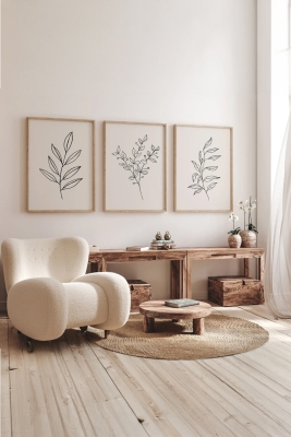 Gerçek Ahşap Çerçeveli 3 Parça 3D Poster Tablo Seti - 3DARTSOHOSET39