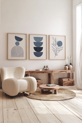 Gerçek Ahşap Çerçeveli 3 Parça 3D Poster Tablo Seti - 3DARTSOHOSET42