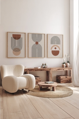 Gerçek Ahşap Çerçeveli 3 Parça 3D Poster Tablo Seti - 3DARTSOHOSET46