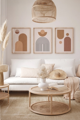 Gerçek Ahşap Çerçeveli 3 Parça 3D Poster Tablo Seti - 3DARTSOHOSET47