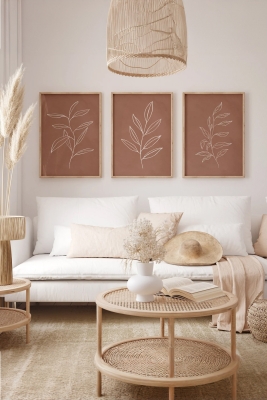 Gerçek Ahşap Çerçeveli 3 Parça 3D Poster Tablo Seti - 3DARTSOHOSET52