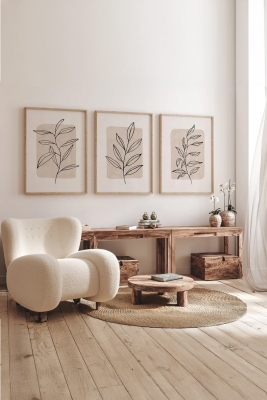 Gerçek Ahşap Çerçeveli 3 Parça 3D Poster Tablo Seti - 3DARTSOHOSET54