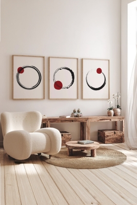 Gerçek Ahşap Çerçeveli 3 Parça 3D Poster Tablo Seti - 3DARTSOHOSET57