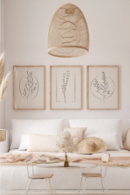 Gerçek Ahşap Çerçeveli 3 Parça 3D Poster Tablo Seti - 3DARTSOHOSET61