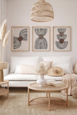 Gerçek Ahşap Çerçeveli 3 Parça 3D Poster Tablo Seti - 3DARTSOHOSET72