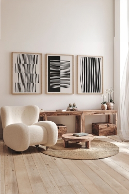 Gerçek Ahşap Çerçeveli 3 Parça 3D Poster Tablo Seti - 3DARTSOHOSET78