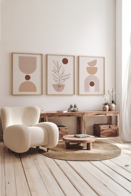 Gerçek Ahşap Çerçeveli 3 Parça 3D Poster Tablo Seti - 3DARTSOHOSET85