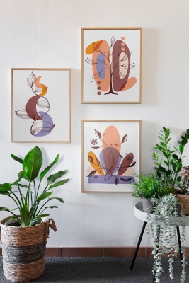 Gerçek Ahşap Çerçeveli 3 Parça 3D Poster Tablo Seti - 3DARTSOHOSET99