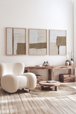 Gerçek Ahşap Çerçeveli 3 Parça 3D Poster Tablo Seti - ERSY3SET13