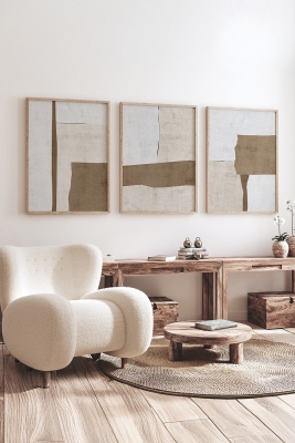 Gerçek Ahşap Çerçeveli 3 Parça 3D Poster Tablo Seti - ERSY3SET2