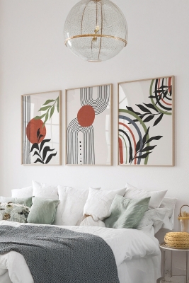 Gerçek Ahşap Çerçeveli 3 Parça 3D Poster Tablo Seti - ERSY3SET22