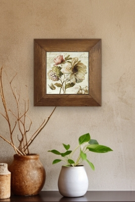 Masif Ahşap Çerçeveli Taş Tablo Pano 15,5 x 15,5 cm - ARTVESSAKARO19