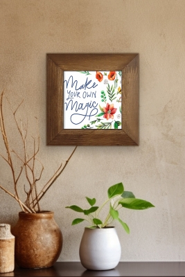 Masif Ahşap Çerçeveli Taş Tablo Pano 15,5 x 15,5 cm - ARTVESSAKARO25