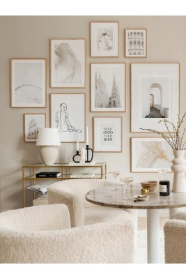 10 Parça Ahşap Çerçeve Görünümlü Mdf Tablo Seti - ARTAVESSAYSLMSTKO11