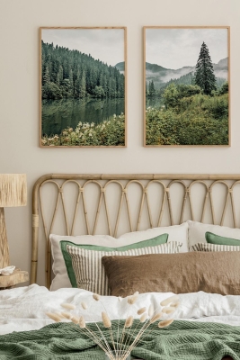 2 Parça Ahşap Çerçeve Görünümlü Mdf Tablo Seti - ARTAVESSAYSLMSTKO44