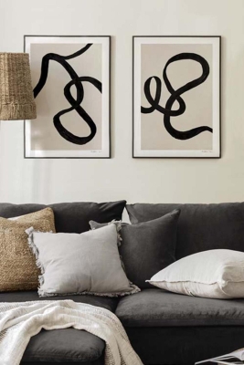 2 Parça Ahşap Çerçeve Görünümlü Mdf Tablo Seti - ARTAVESSAYSLMSTKO47