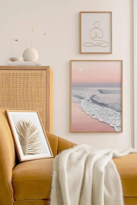 3 Parça Ahşap Çerçeve Görünümlü Mdf Tablo Seti - CRCVSZARTEVESSASTKO12