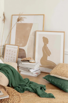 3 Parça Ahşap Çerçeve Görünümlü Mdf Tablo Seti - CRCVSZARTEVESSASTKO23