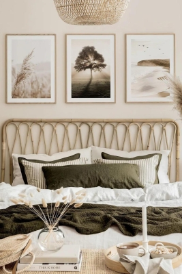 3 Parça Ahşap Çerçeve Görünümlü Mdf Tablo Seti - CRCVSZARTEVESSASTKO62