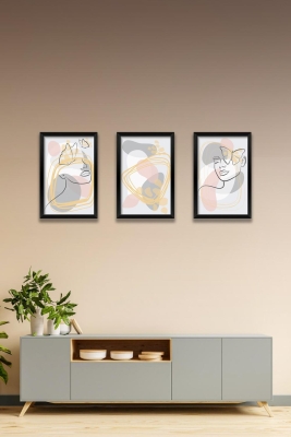 3 Parça Çerçeve Görünümlü Mdf Tablo Seti - 3ARTAVESSA2