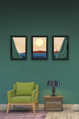 3 Parça Çerçeve Görünümlü Mdf Tablo Seti - 3ARTAVESSA5