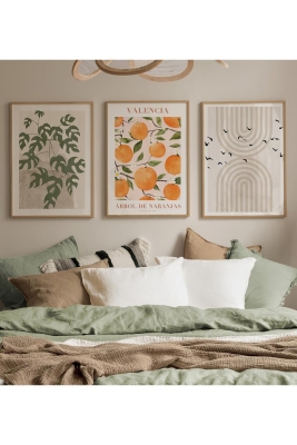 3 Parça Gerçek Ahşap Çerçeveli Tablo Seti - ARTCERCEVE2