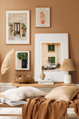 4 Parça Ahşap Çerçeve Görünümlü Mdf Tablo Seti - ARTAVESSAYSLMSTKO39