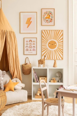 4 Parça Ahşap Çerçeve Görünümlü Mdf Tablo Seti - CRCVSZARTEVESSASTKO28